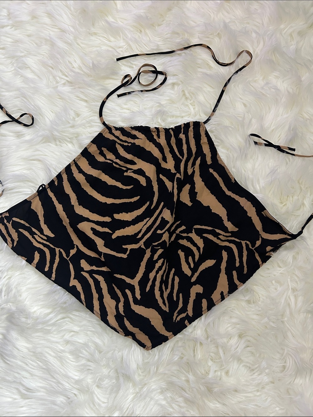 Lovely Day Black and Brown Zebra Print Crop Top